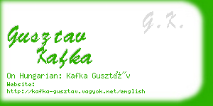 gusztav kafka business card